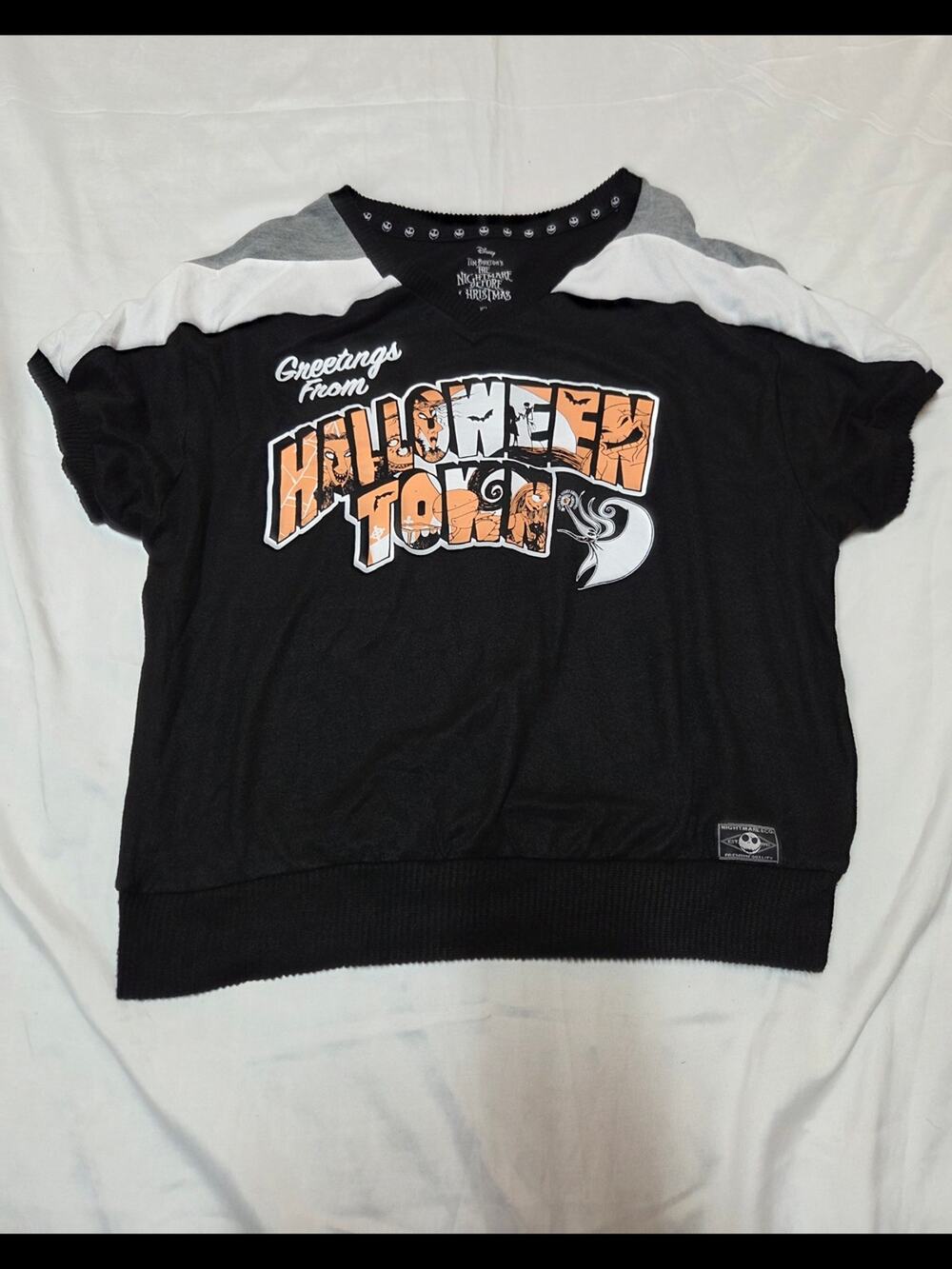 Disney Black Orange White 'Halloween Town' Short Sleeve Tee